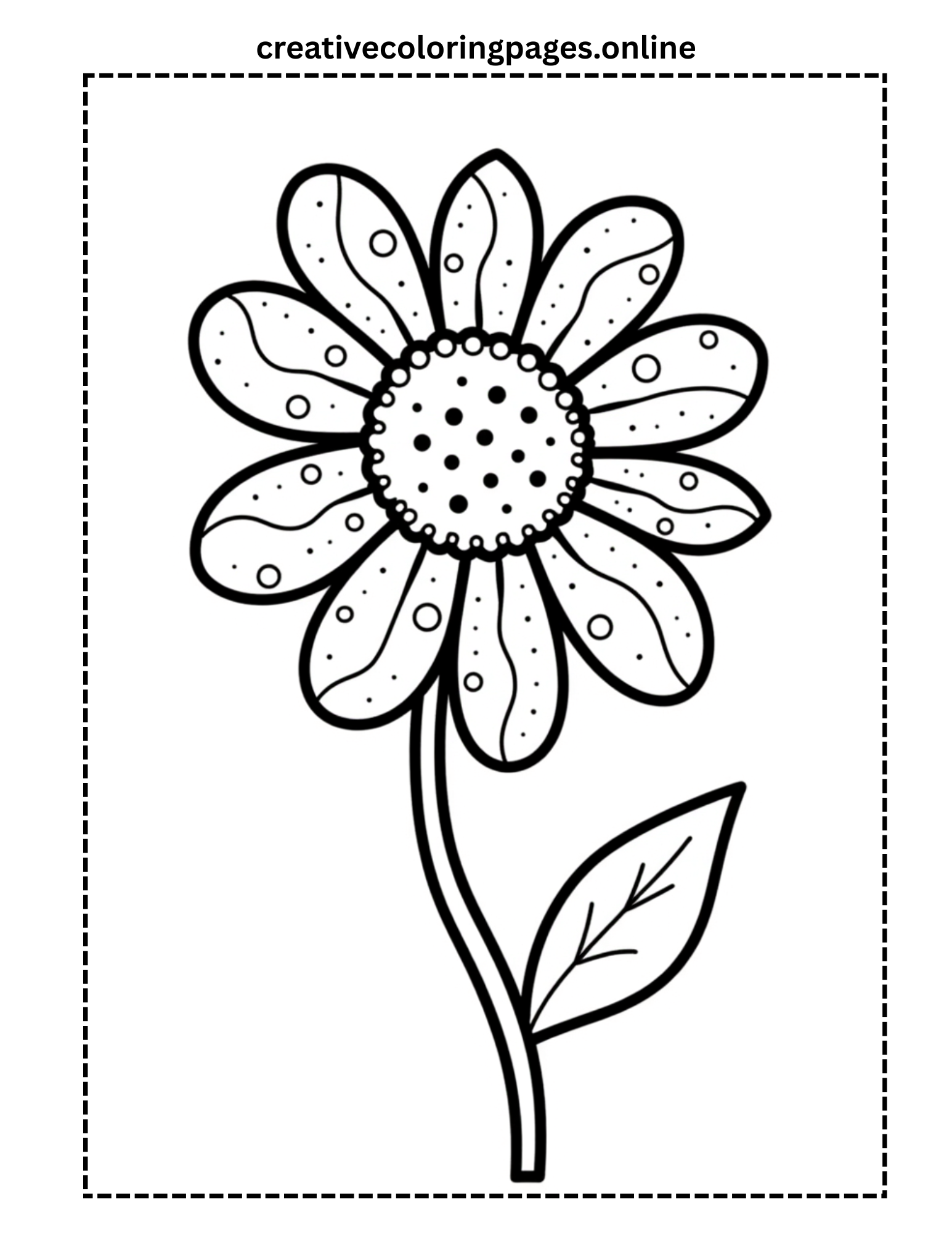 Patterned Flower Coloring Page