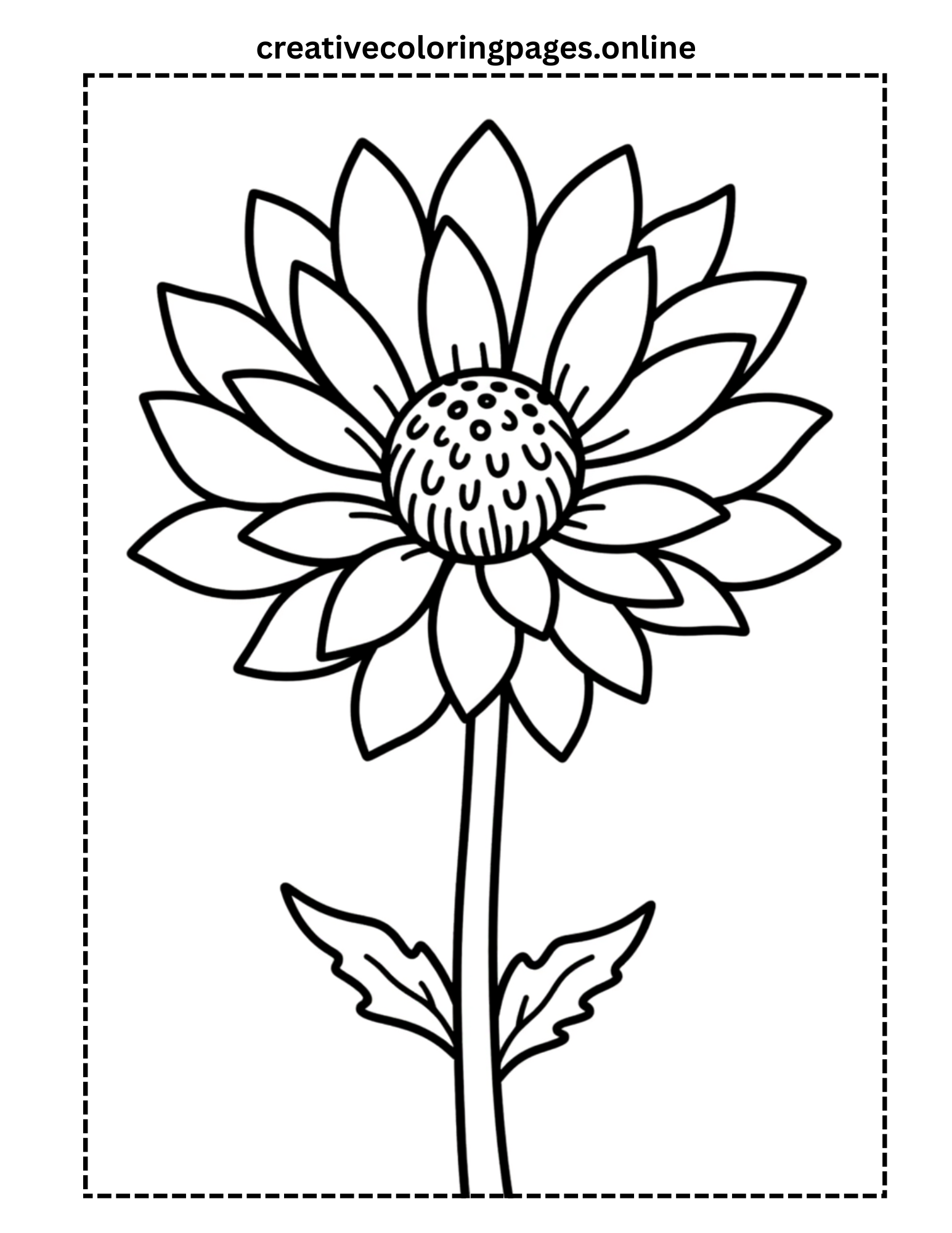 Simple Sunflower Coloring Page