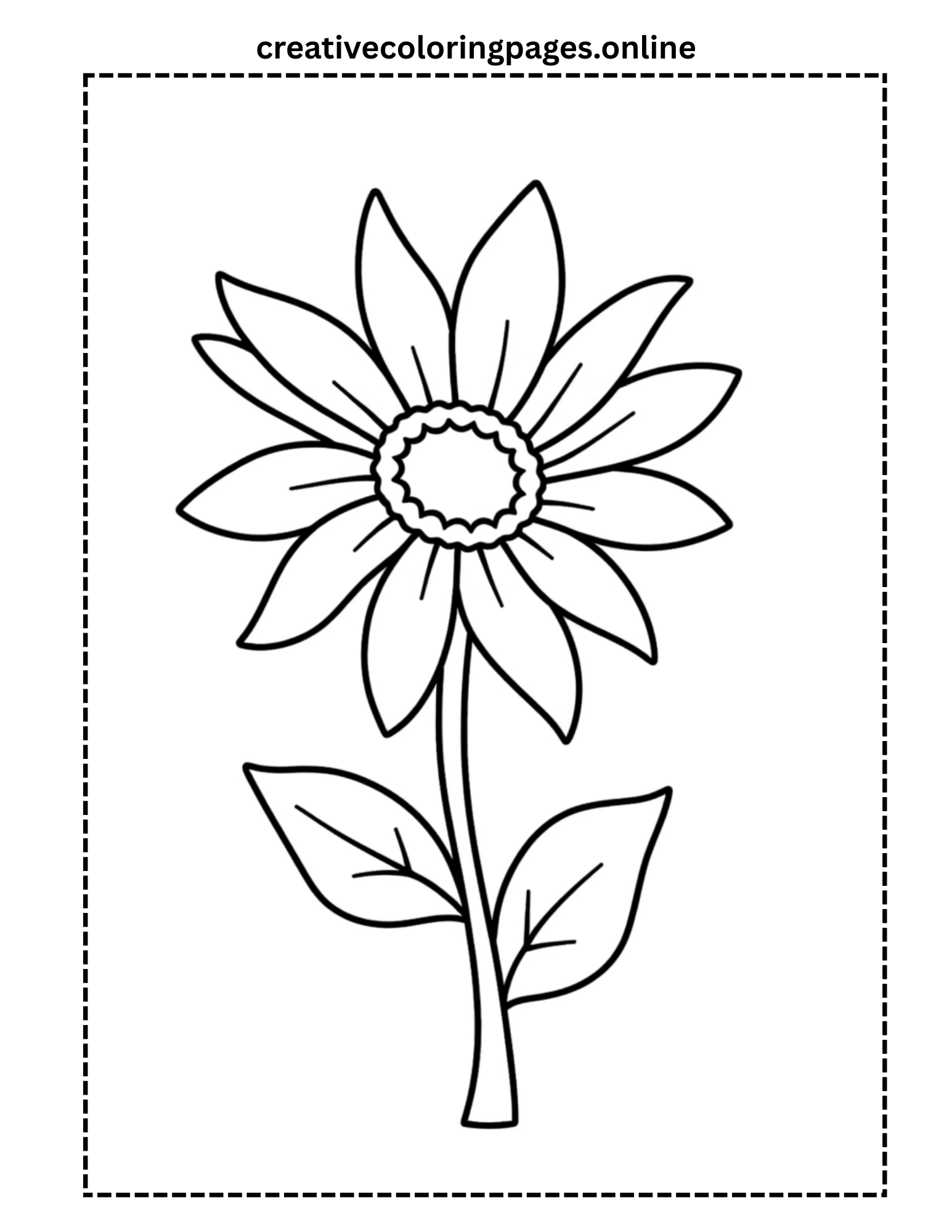Simple Daisy Flower Coloring Page - Image 1