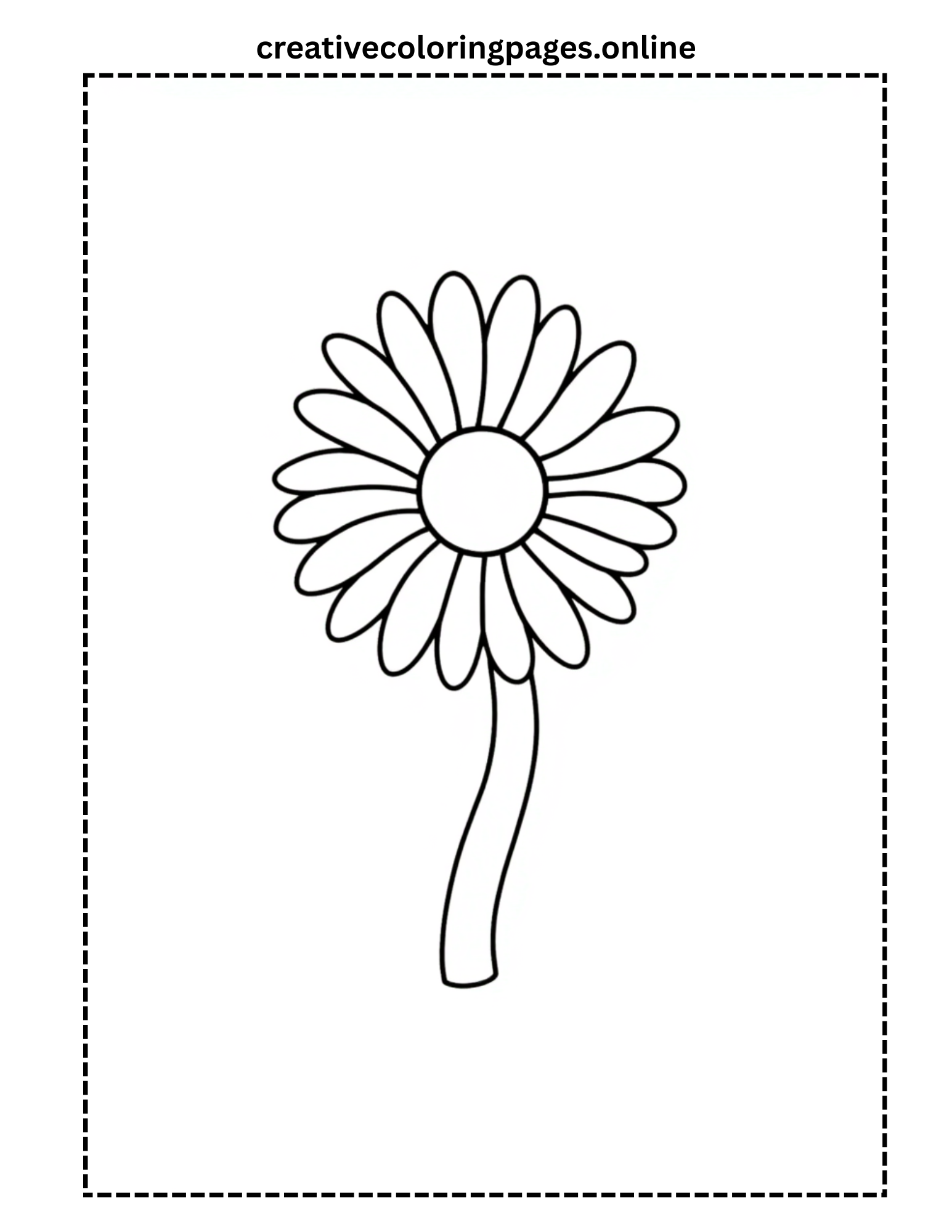 Basic Daisy Flower Coloring Page - Image 1