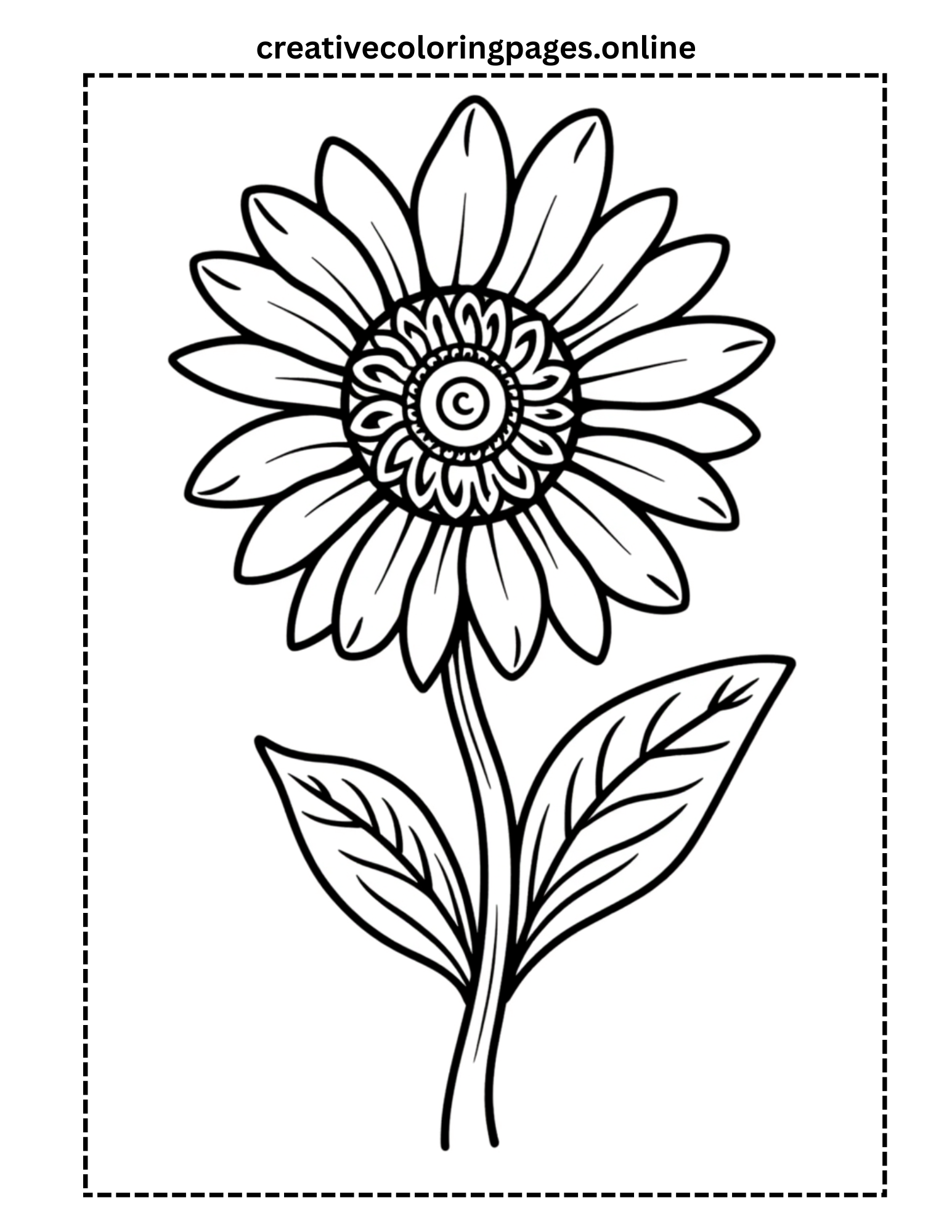 Mandala Sunflower Coloring Page - Image 1
