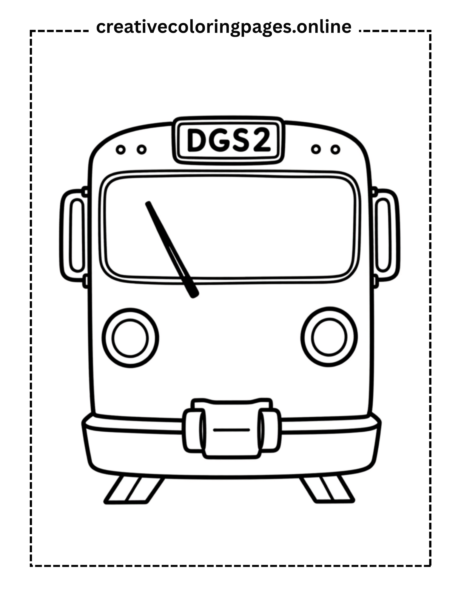 Bus Front View Coloring Page