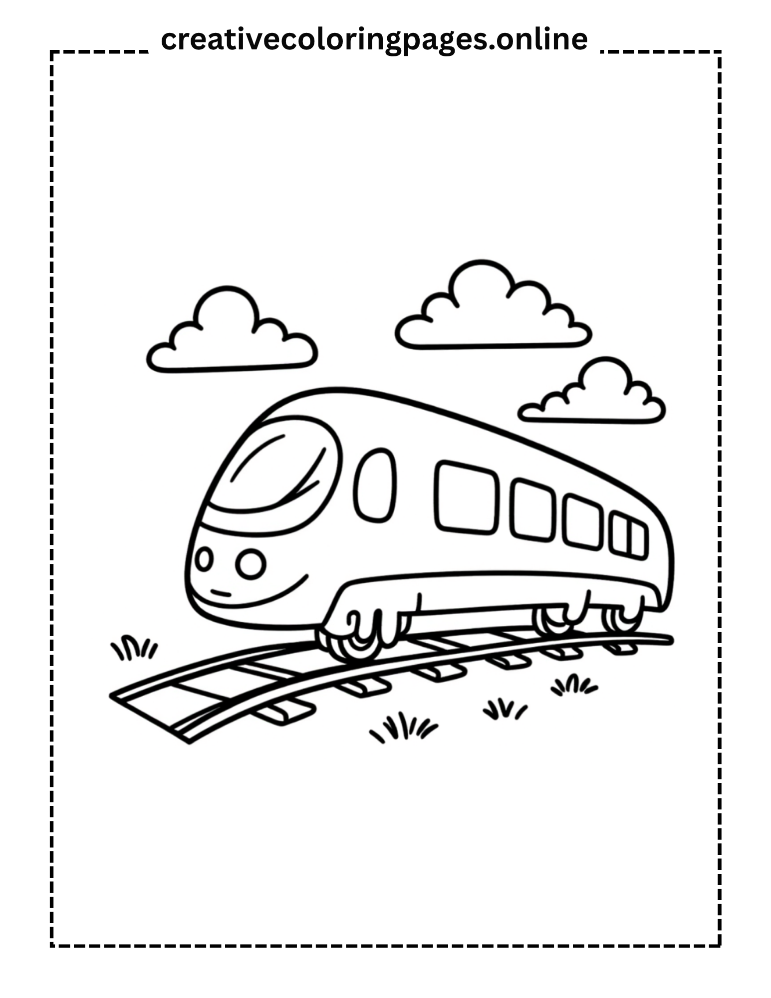 Bullet Train Coloring Page