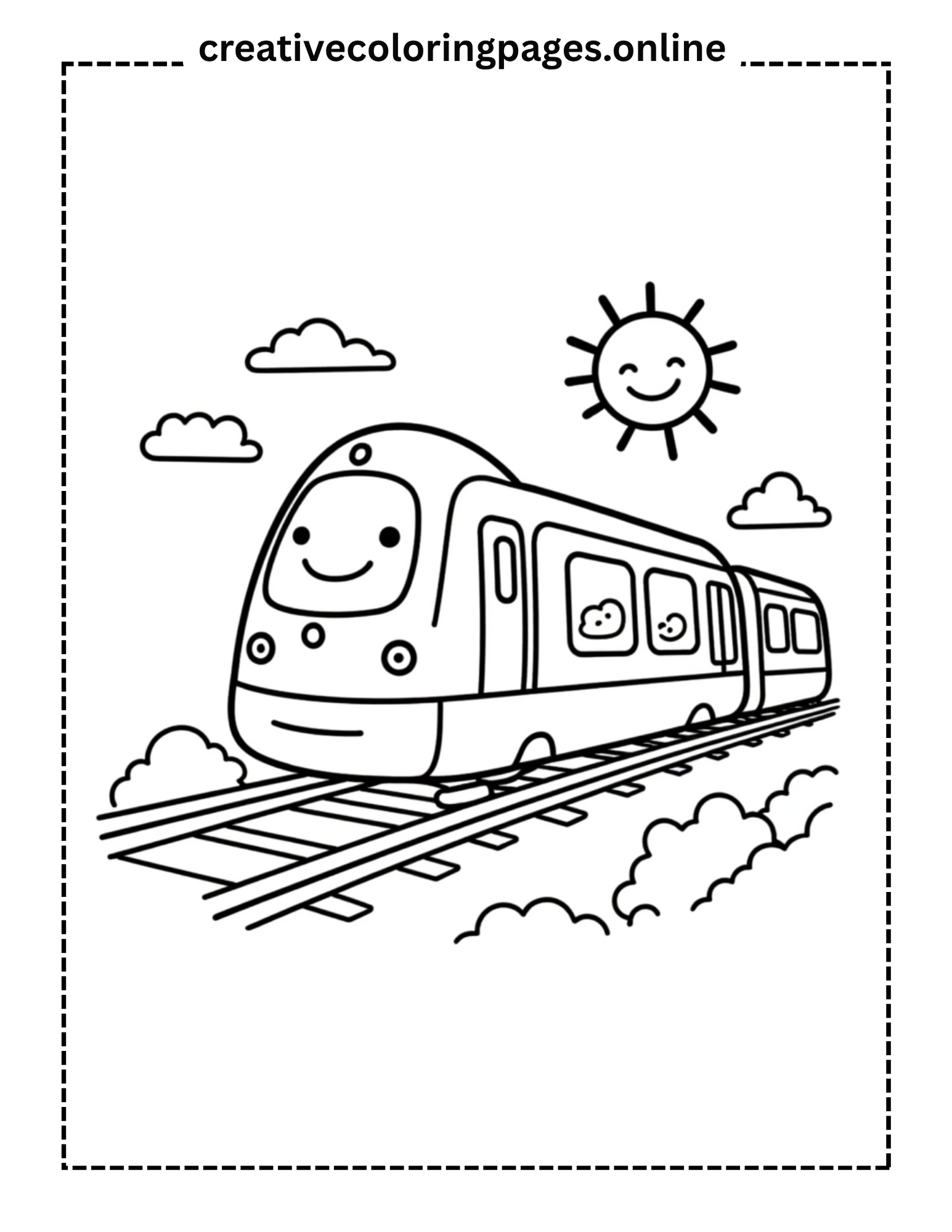 Smiling Train Coloring Page
